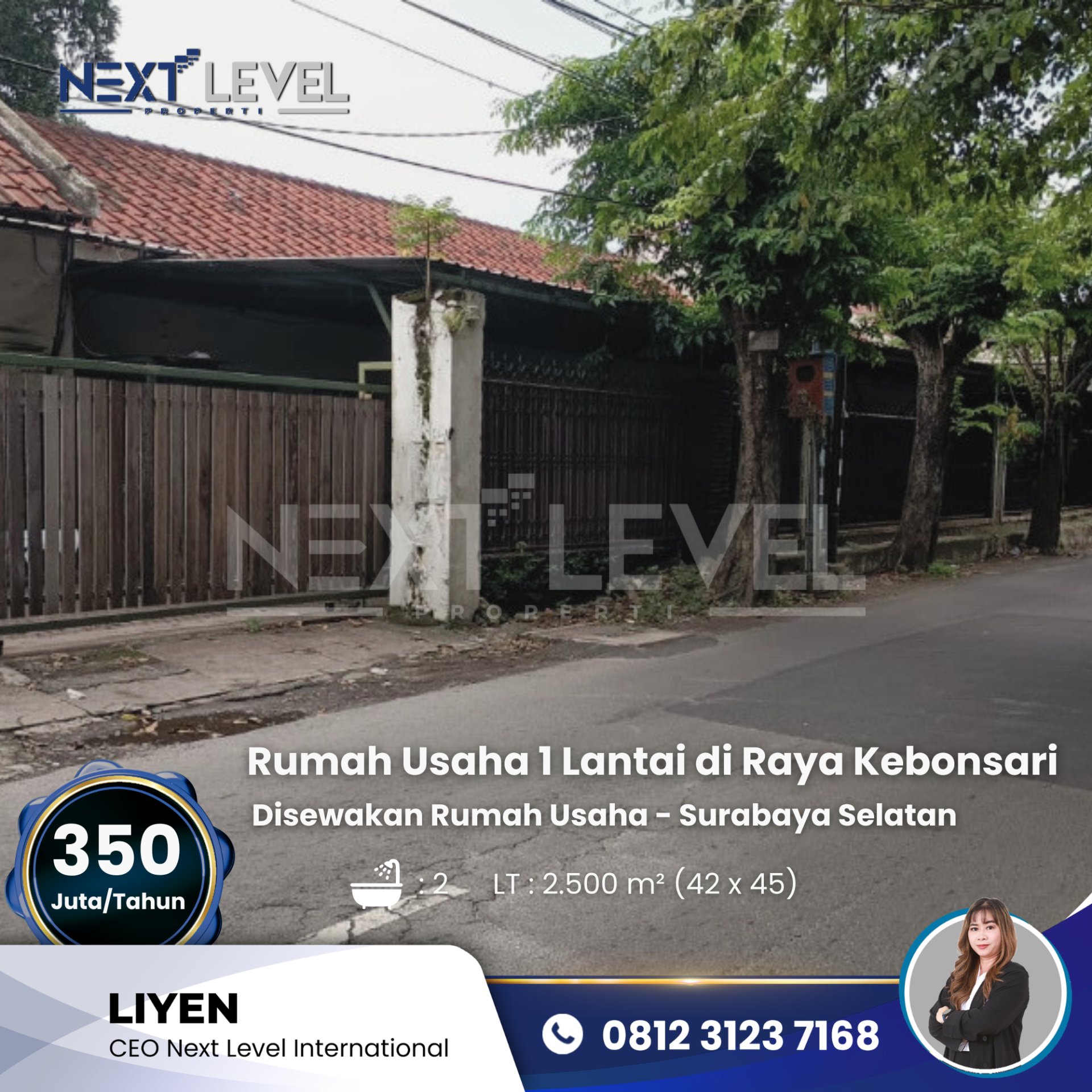 Disewakan Rumah Usaha 1 Lantai Lokasi Strategis - Surabaya Selatan