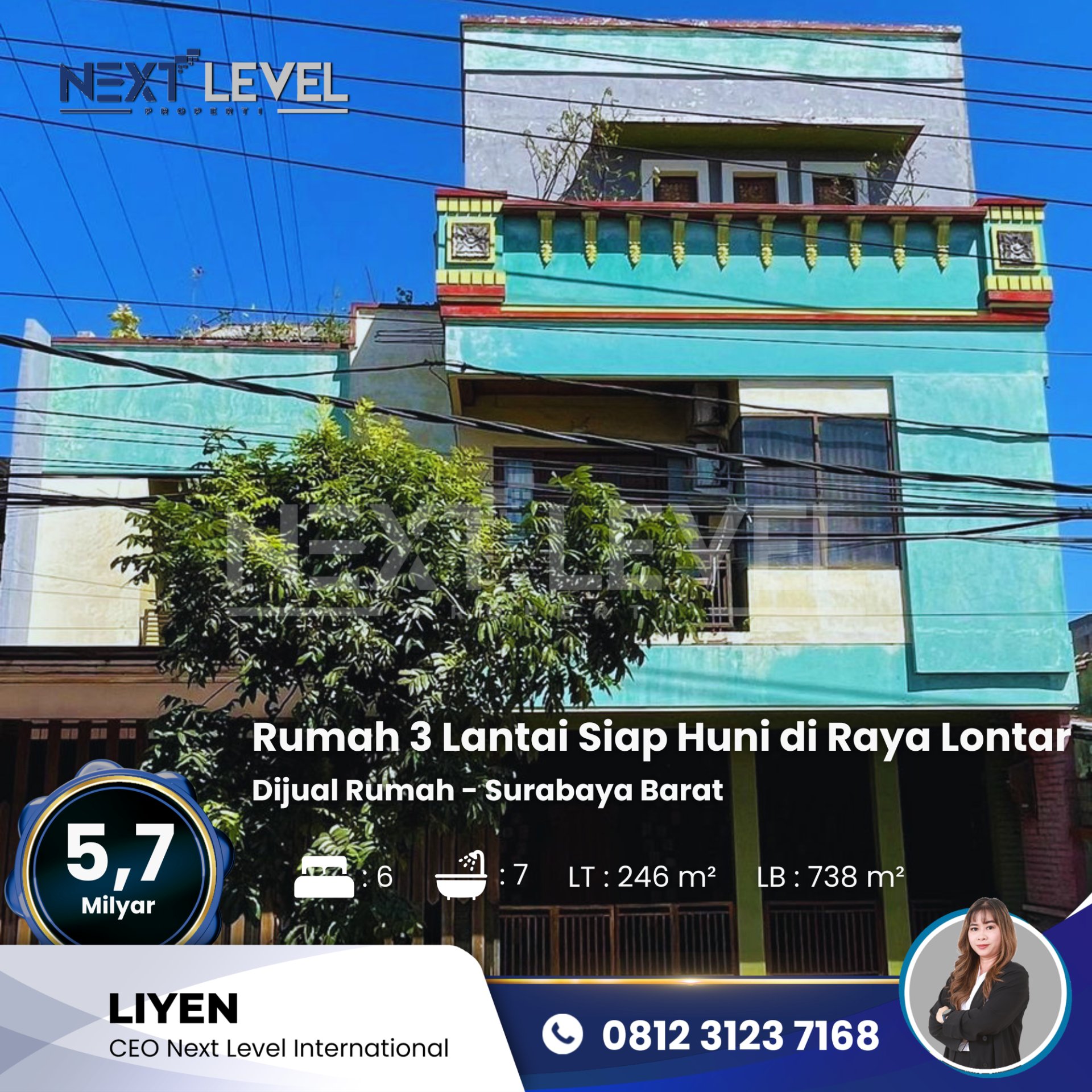 Dijual Rumah 3 Lantai Siap Huni - Surabaya Barat
