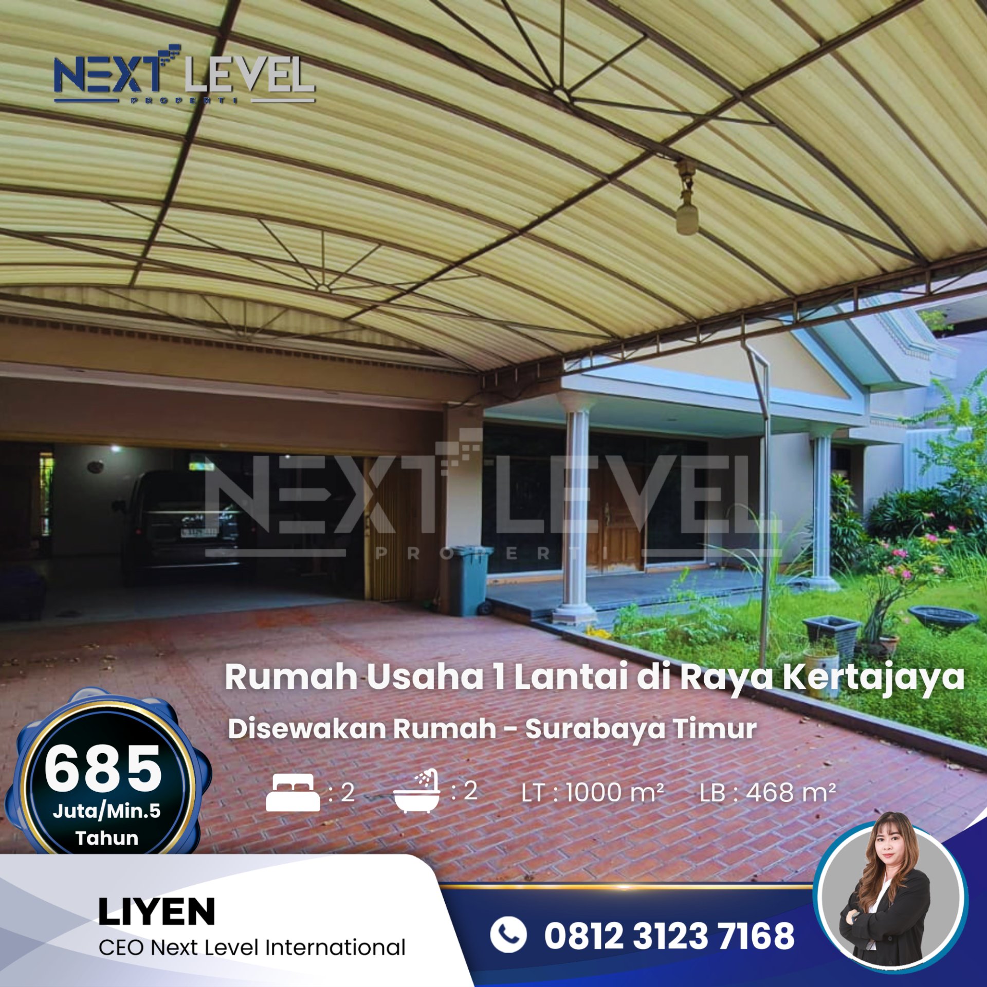 Disewakan Rumah Usaha 1 Lantai - Surabaya Timur