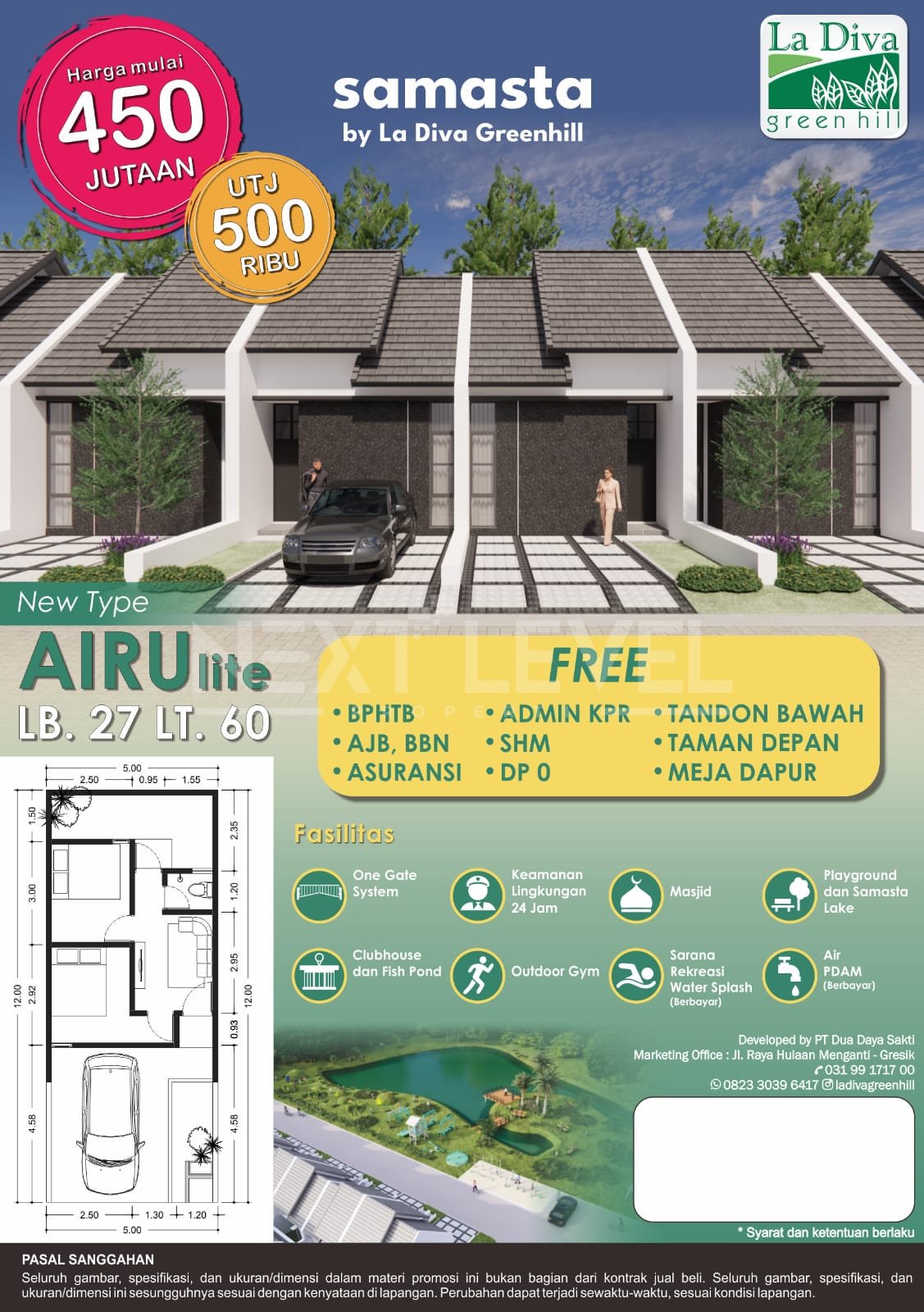 Rumah Baru Gresik Mulai 450 Jutaan | Samasta La Diva Greenhill | DP 0% | Dekat Menganti