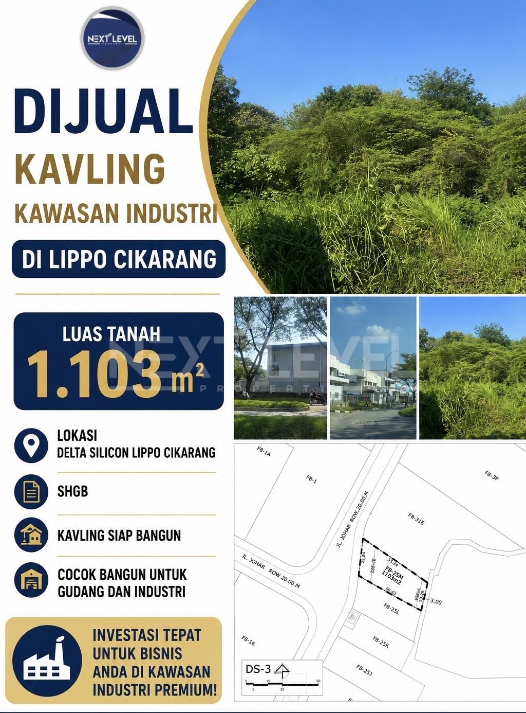 Dijual Kavling Industri Lippo Cikarang