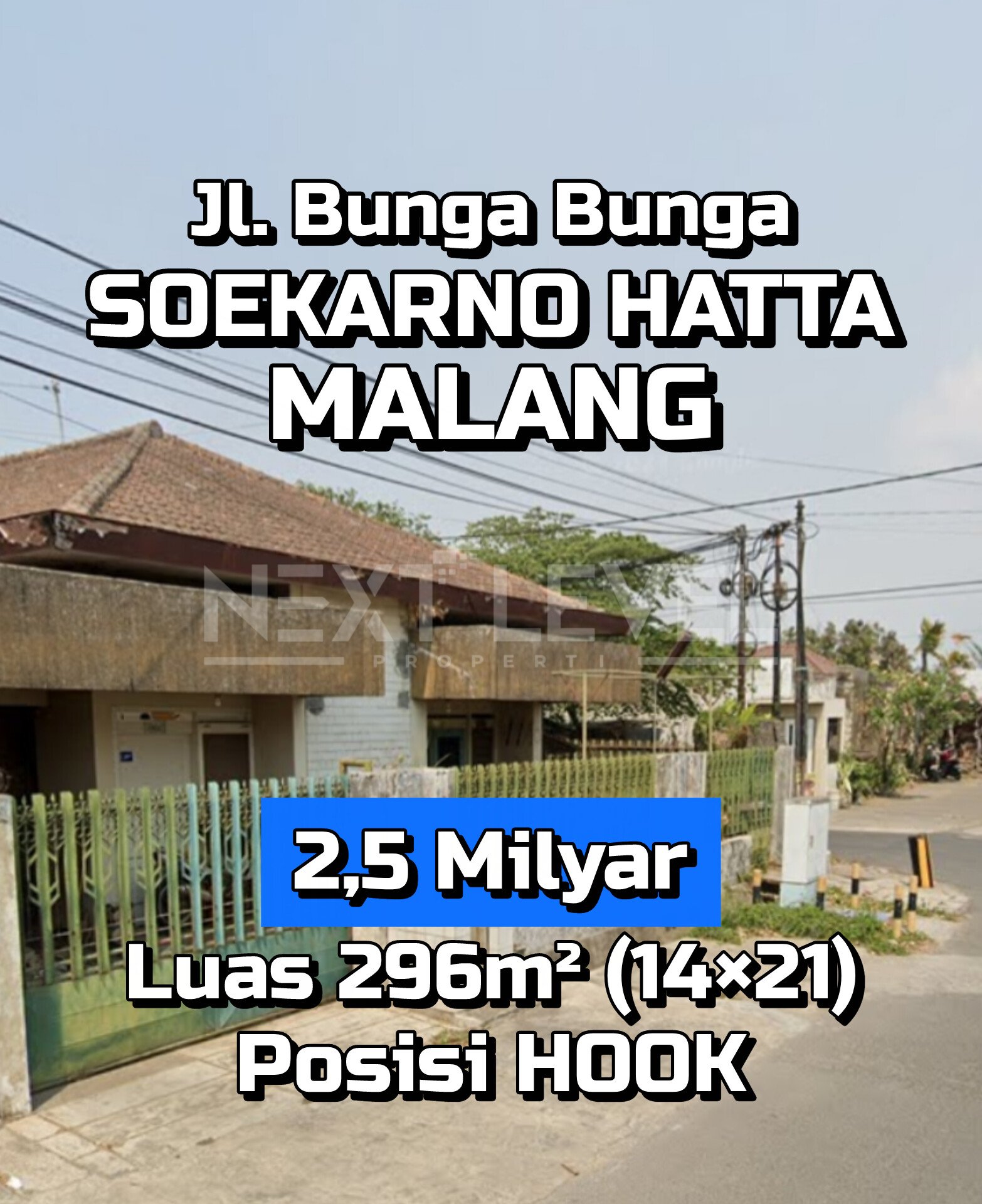 Rumah Hitung Tanah Jalan Bunga Bunga Soekarno Hatta Lowokwaru Malang
