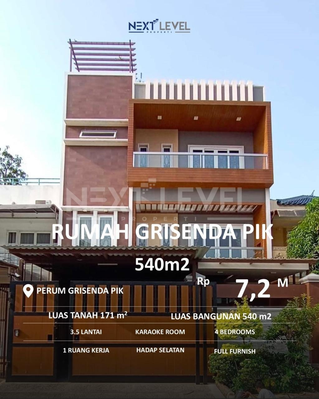 DIJUAL Rumah PIK GRISENDA luas tanah 171m SHM