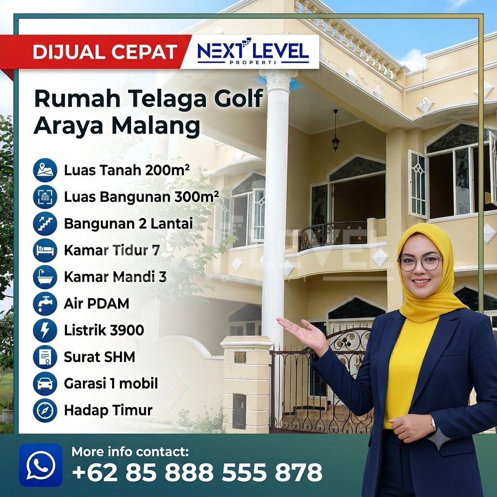 JUAL CEPAT Rumah Telaga Golf  Araya Malang