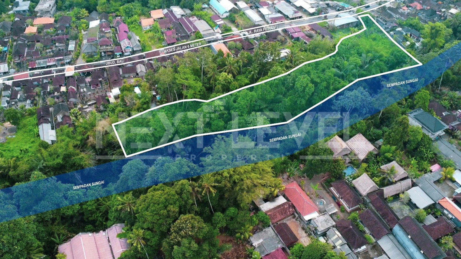 Tanah ubud pinggir sungai 6000 meter