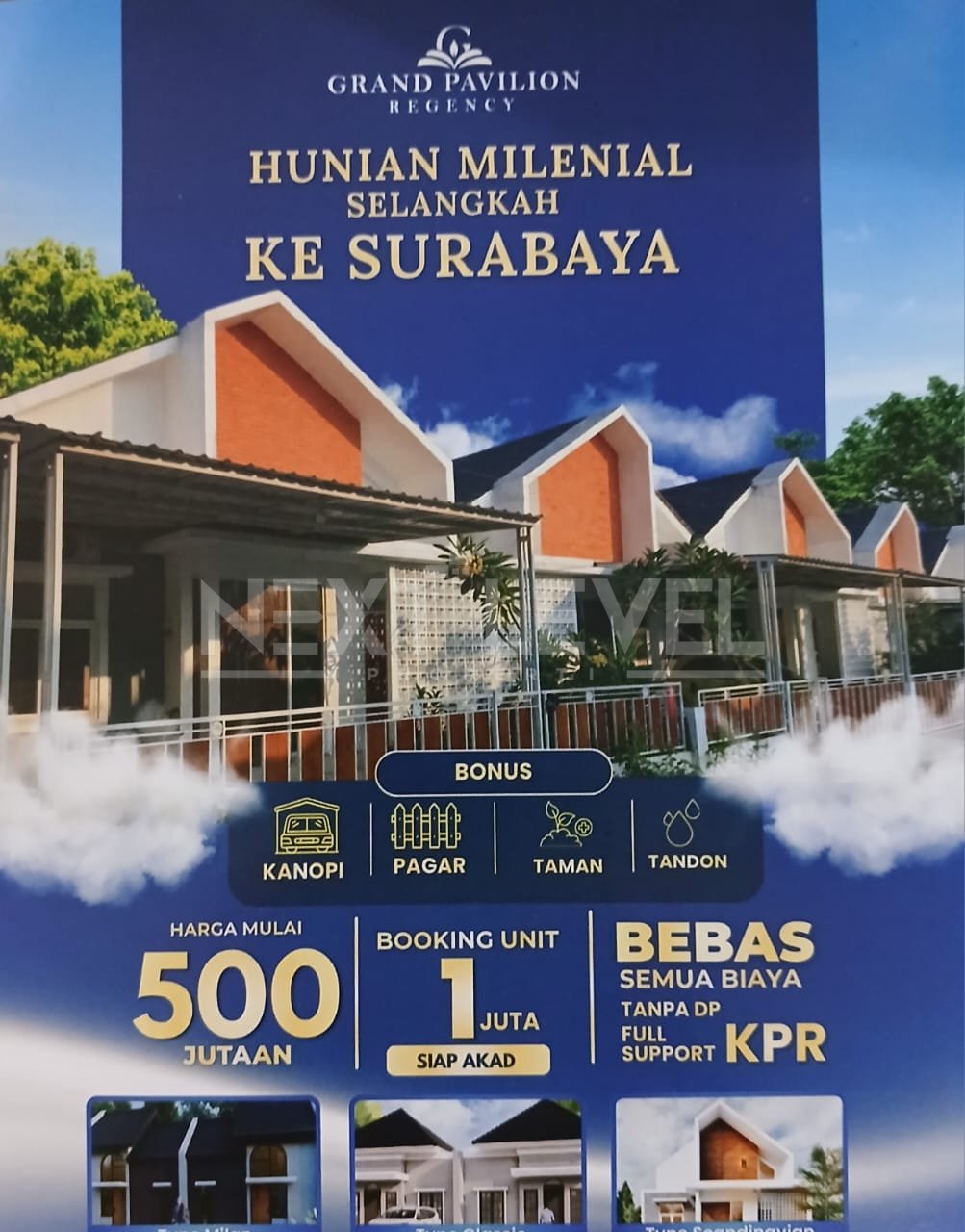 Dijual rumah baru di grand paviliun Driyorejo 