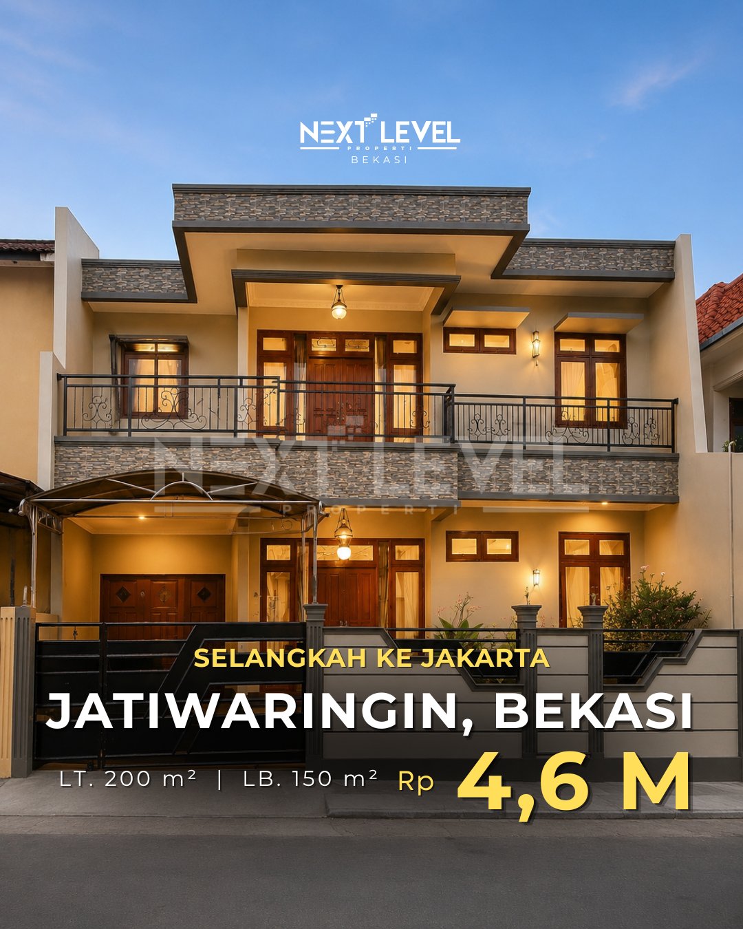 FOR SALE RUMAH 2 LANTAI, AKSES MUDAH KE JAKARTA TIMUR & JAKARTA SELATAN