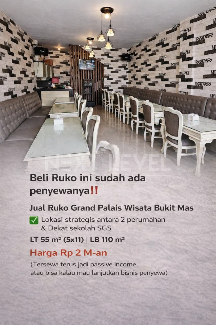 Dijual Ruko 2 lt Grand Palaris Wisata Bukit Mas