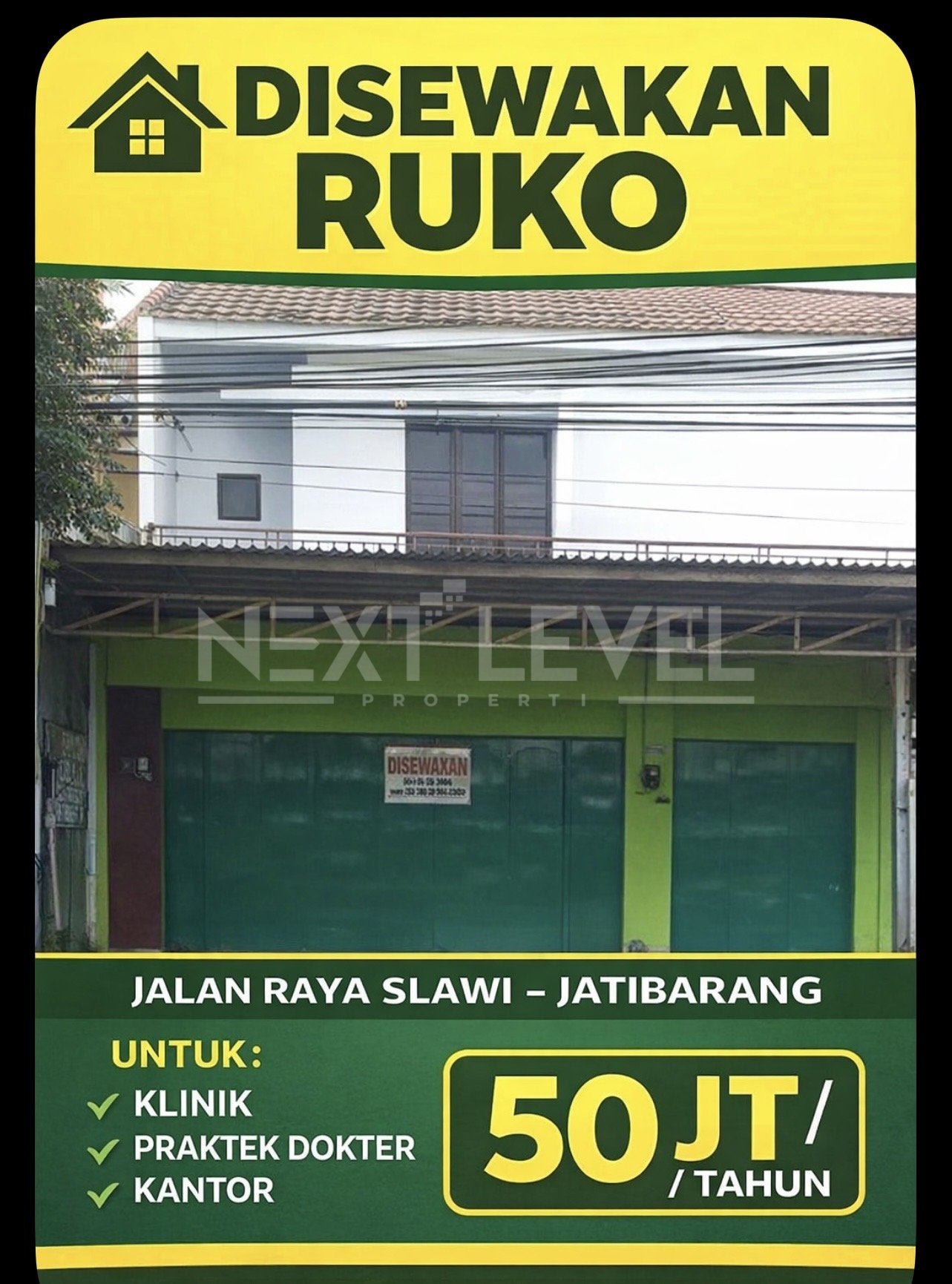 Ruko 2 Lantai di Slawi  cocok untuk Klinik, Praktek Dokter atau Kantor