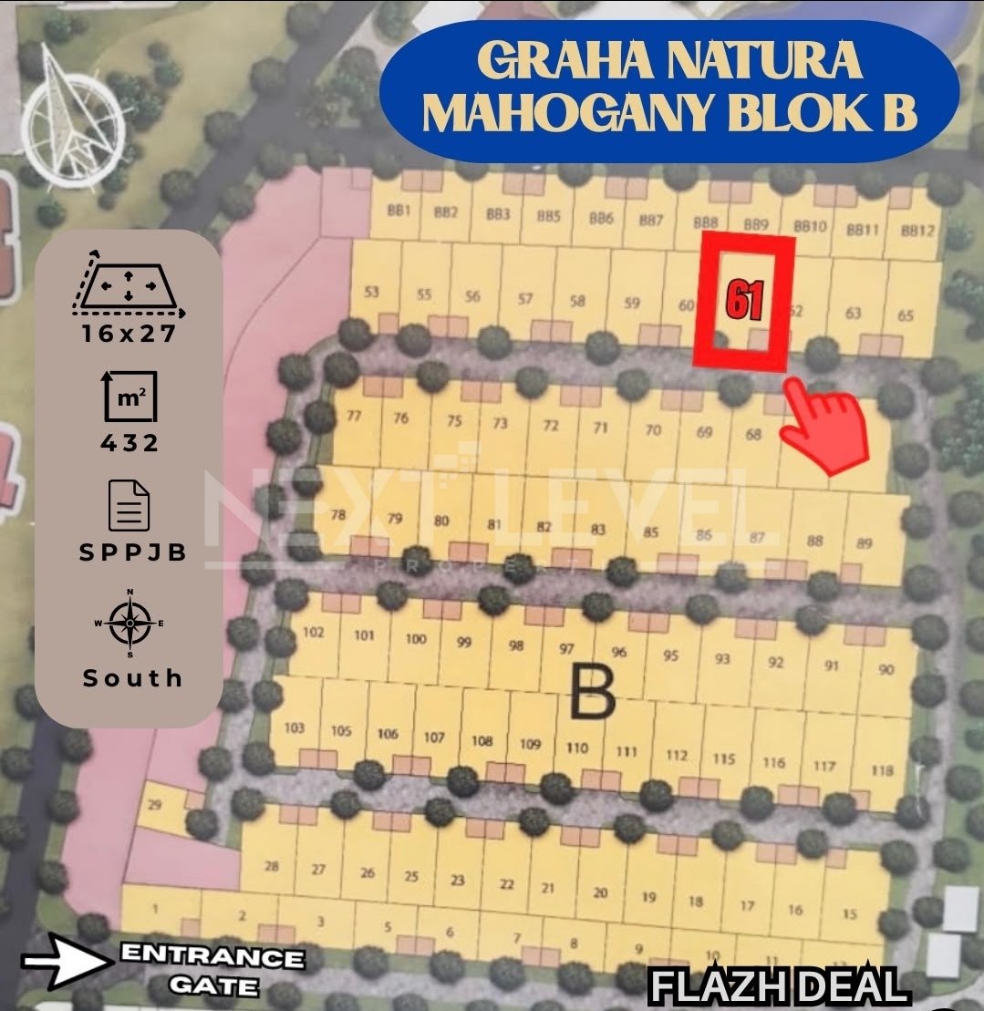 Kav tanah Graha Natura B17 surabaya