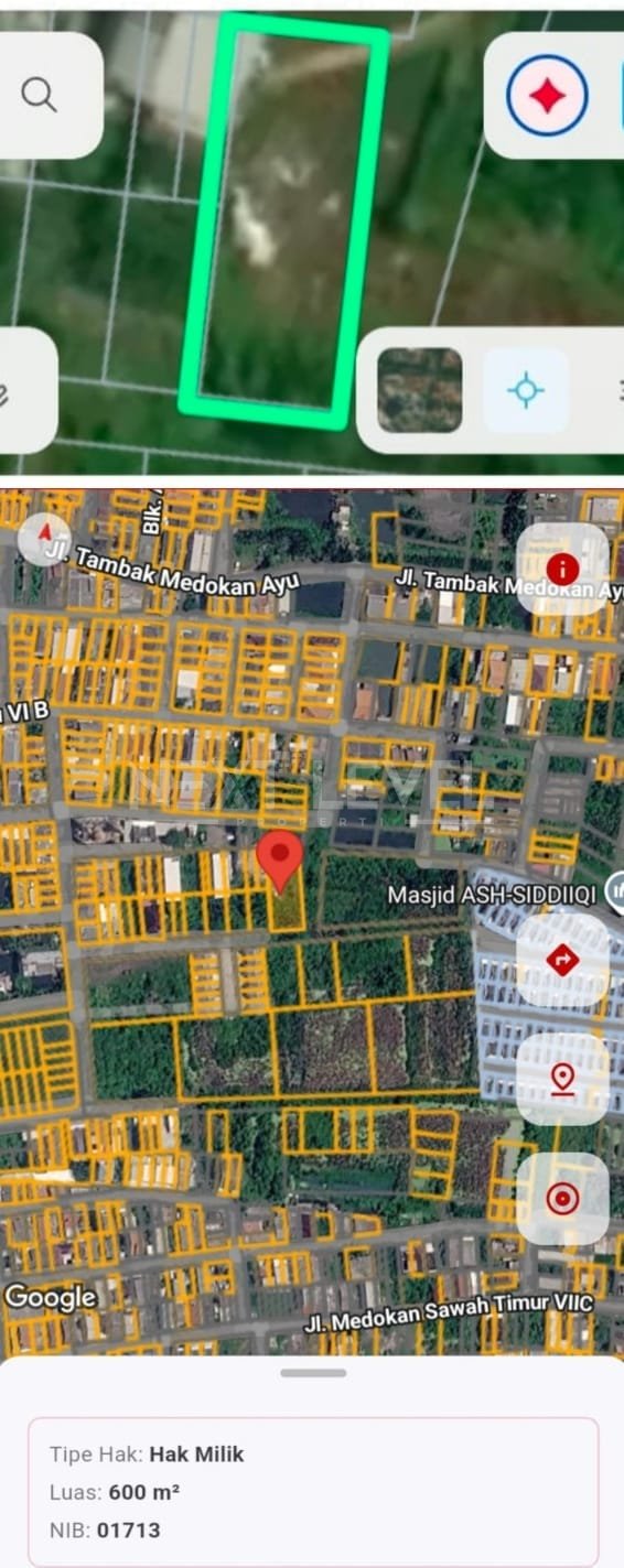Jual tanah Tambak Medokan Ayu