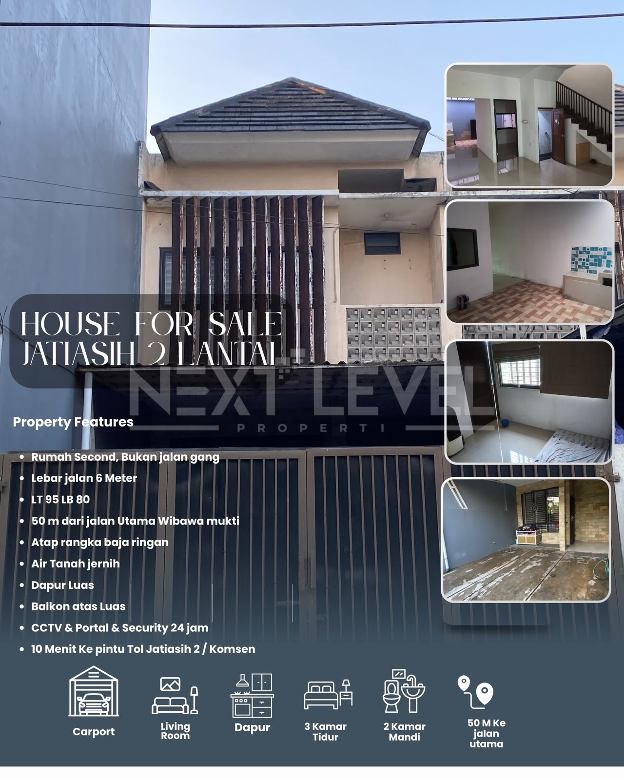Rumah 2 lantai termurah di jatiasih Tanah luas bangunan besar 