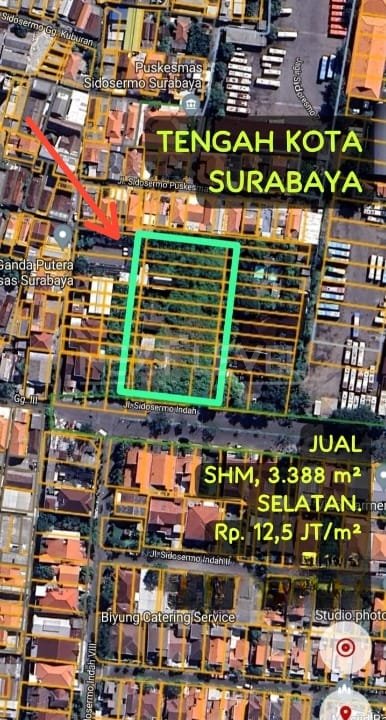 Dijual tanah di pusat kota Surabaya murah hanya 12jt/m²