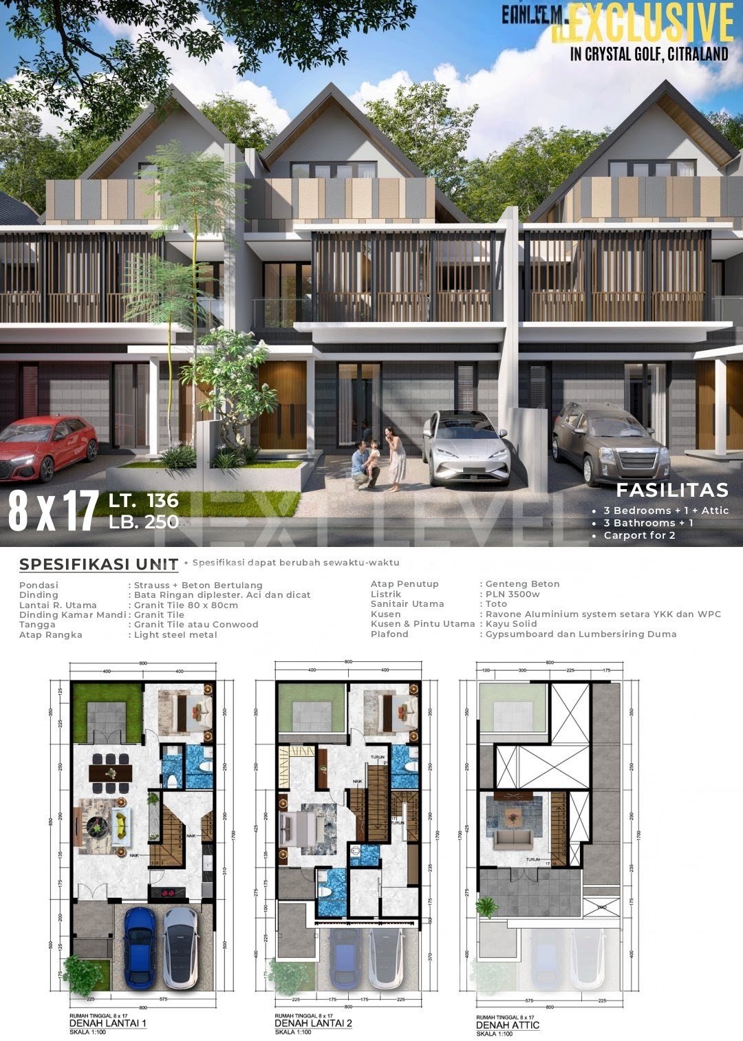 DIJUAL Rumah Baru Gress di Chrsytal Golf Citraland