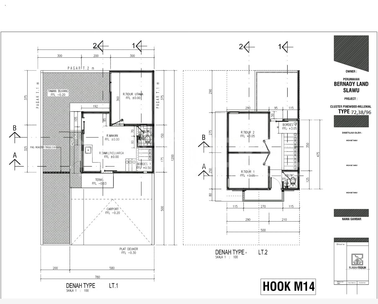 Dijual rumah baru hook di bernady pinewood jember 
