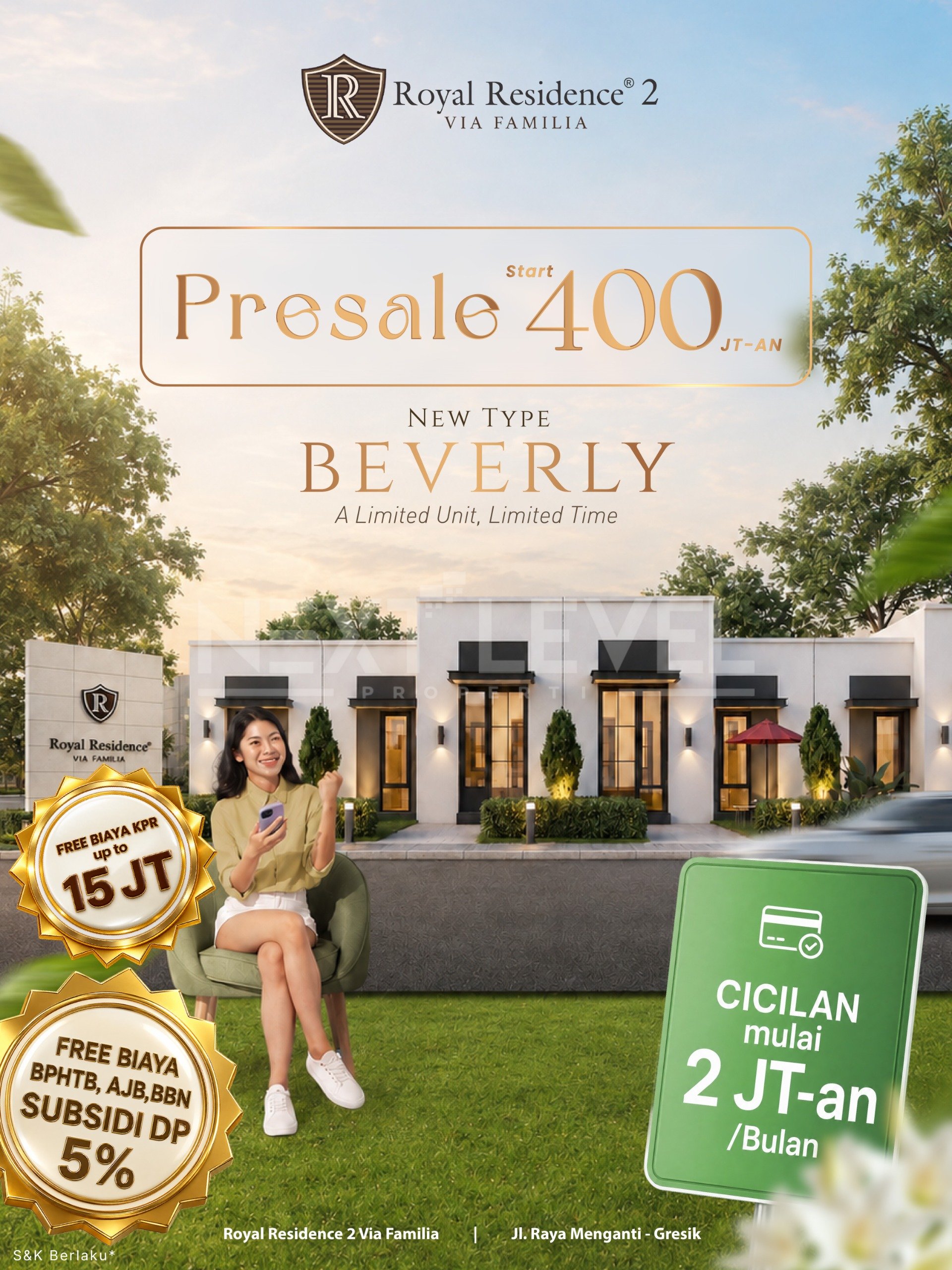 Dijual Rumah Baru di Royal Residence 2 Bia Familia Menganti Gresik