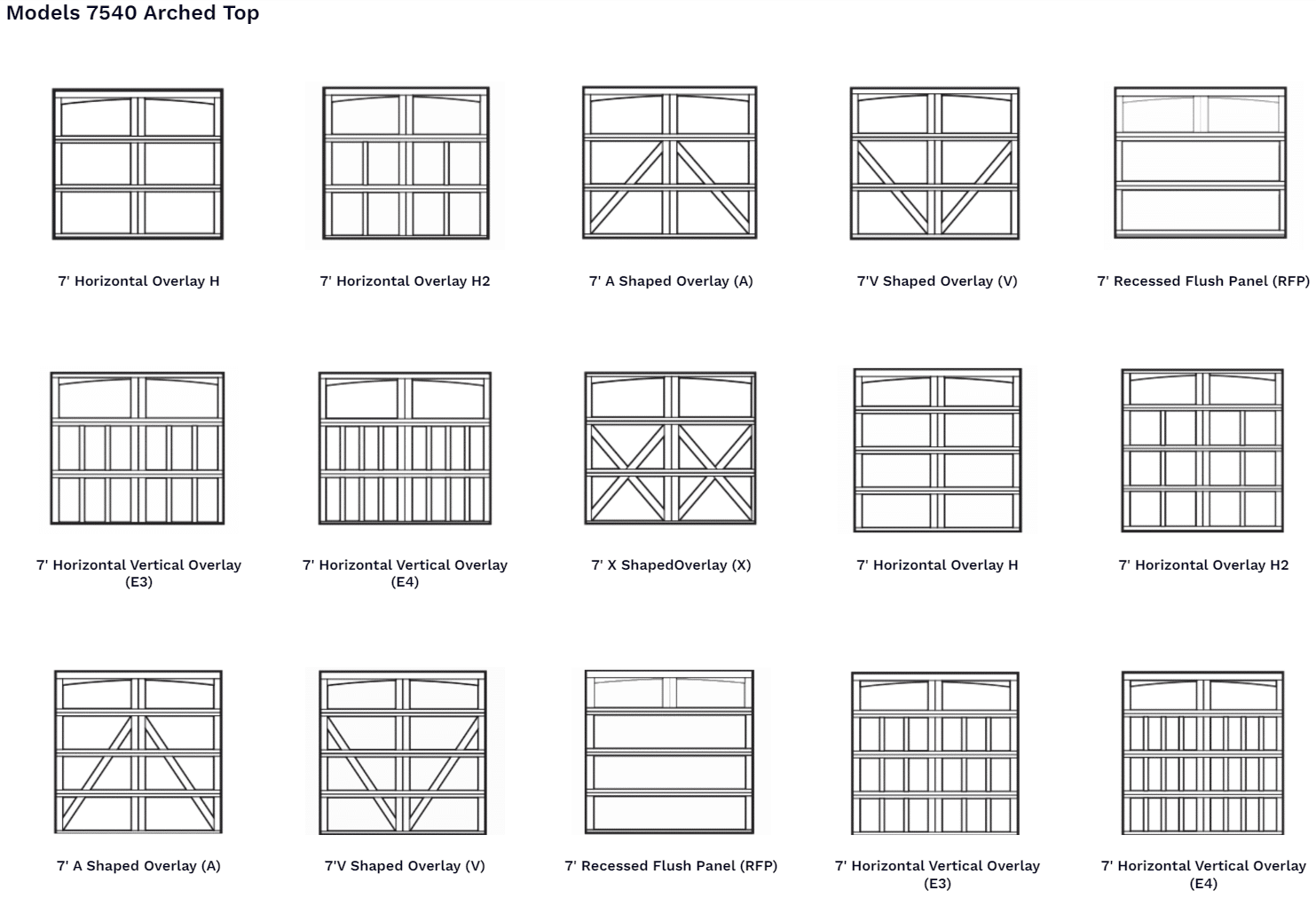 Carriage House Style Garage Doors panel design options 3