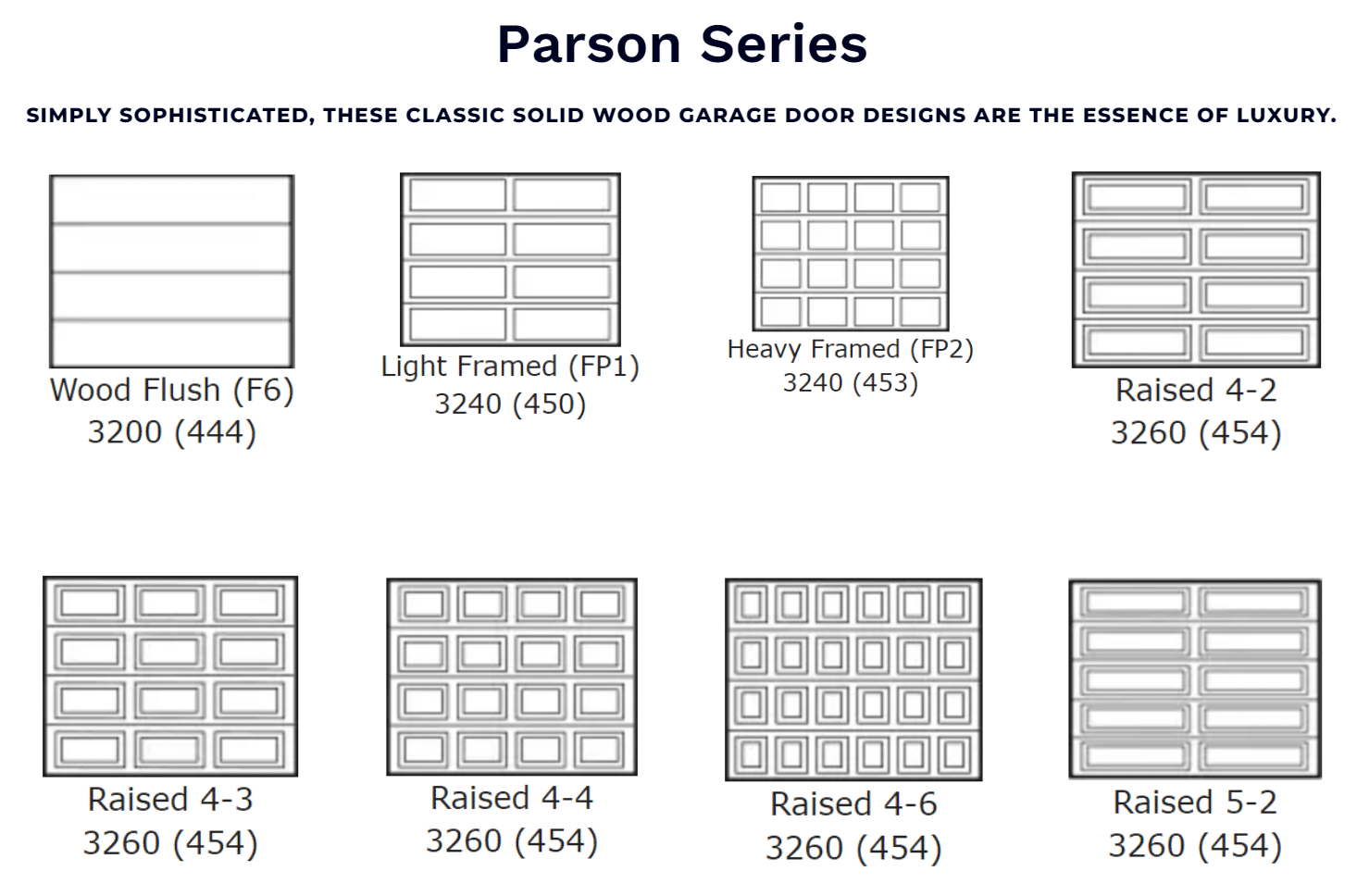Traditional Wood Collection panel design options 1
