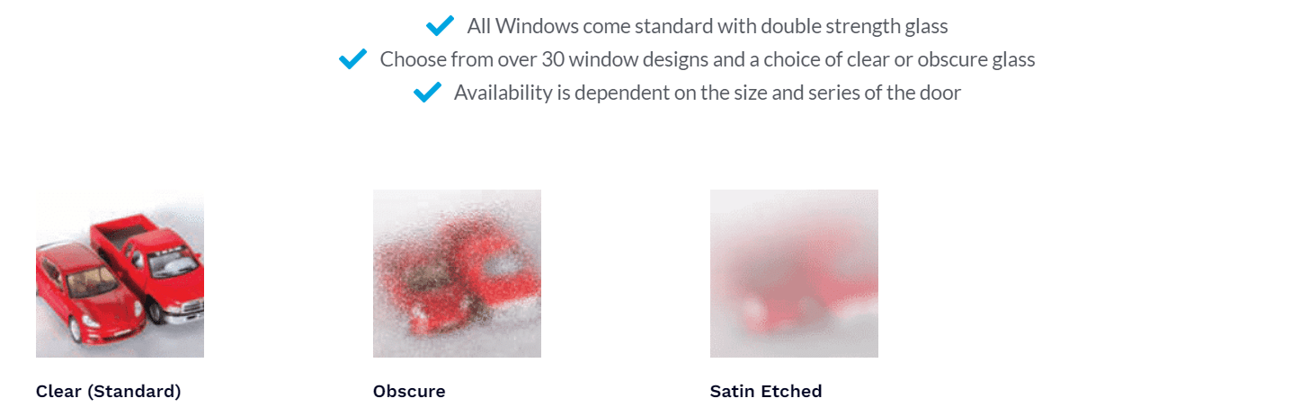 Impression Collection® glass options 1