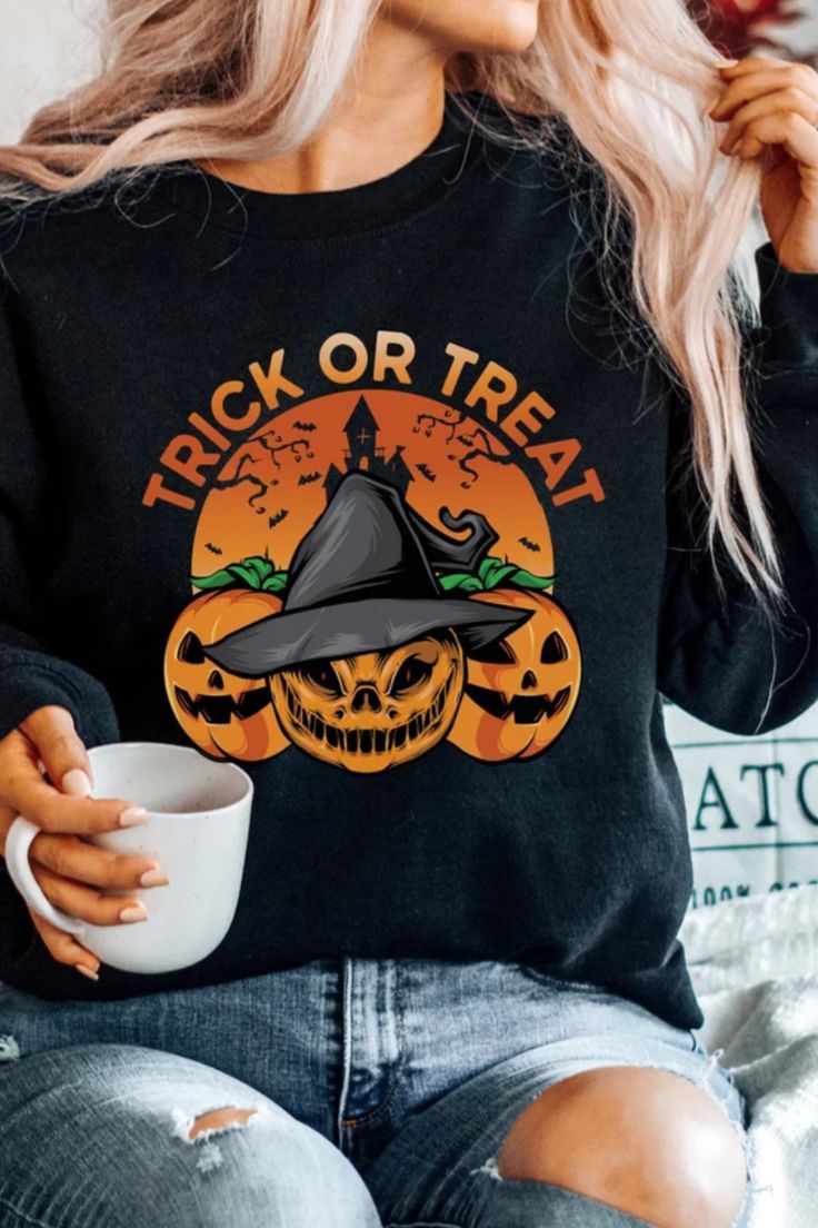 Halloween Trick Or Treat Sweatshirt …