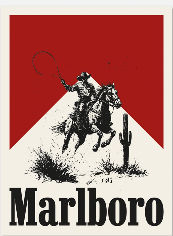 Vintage Rodeo Cowboy Poster, Western …