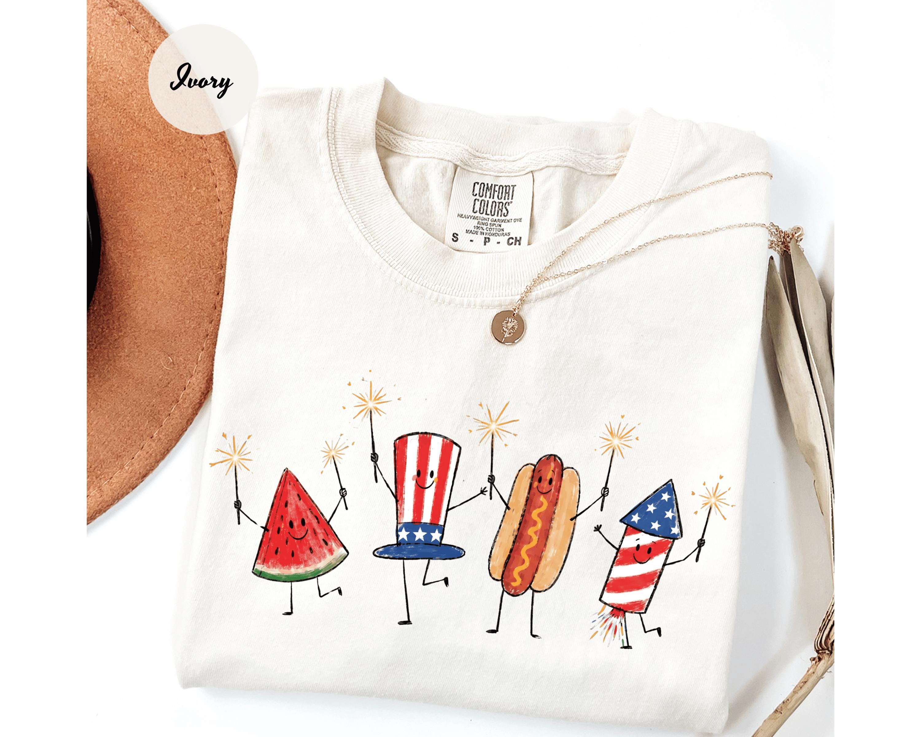 Comfort Colors Patriotic Doodle, Cut …