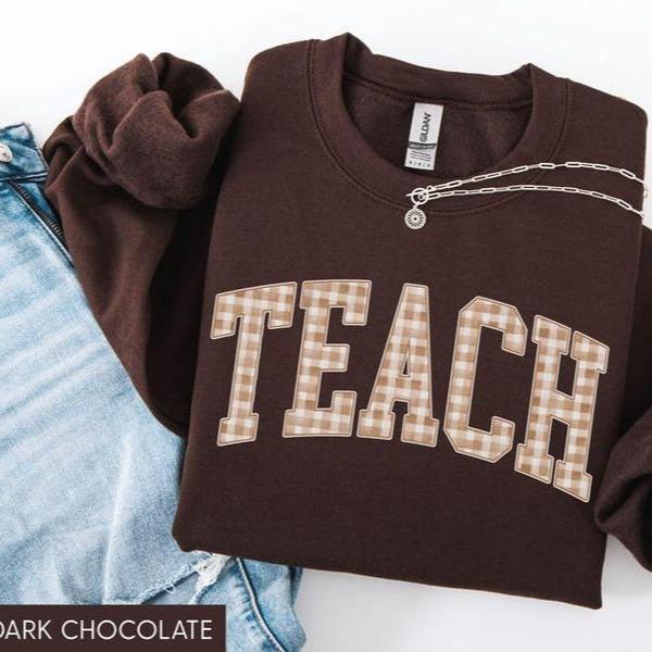 Checkered Teach Sweatshirt T-Shirt,  &hellip;