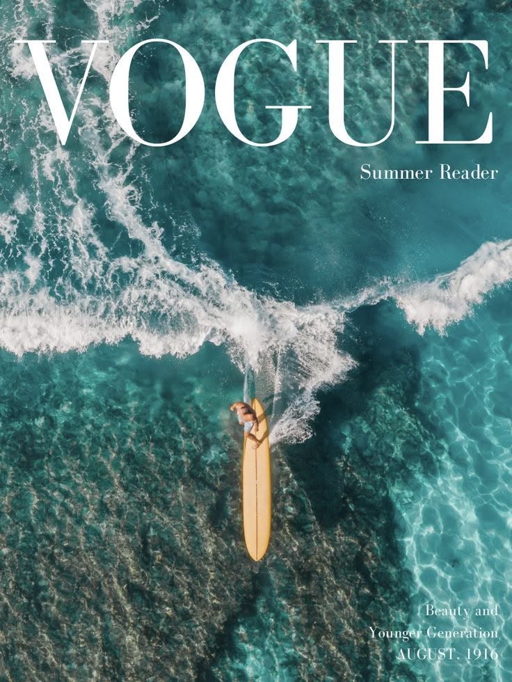 Aerial Female Surfer Poster, Ocean W …