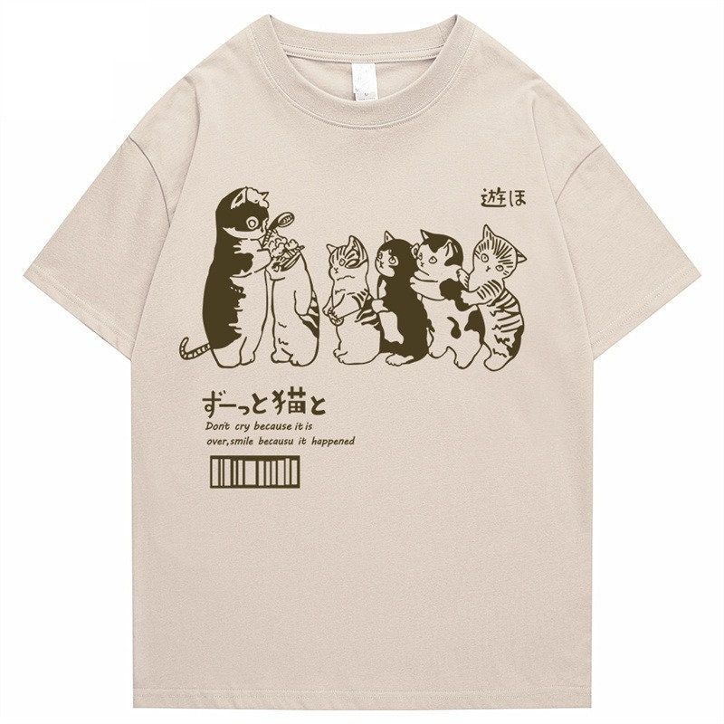 Japanese Cat Streetwear T-Shirt – …