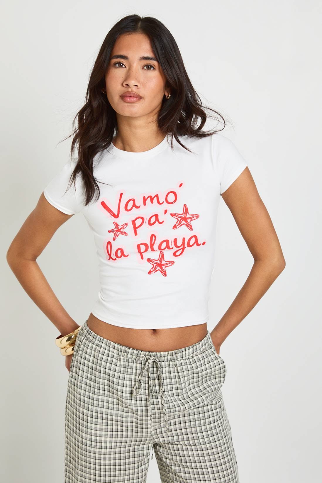 White boohoo Vamo Pa La Playa Printe &hellip;