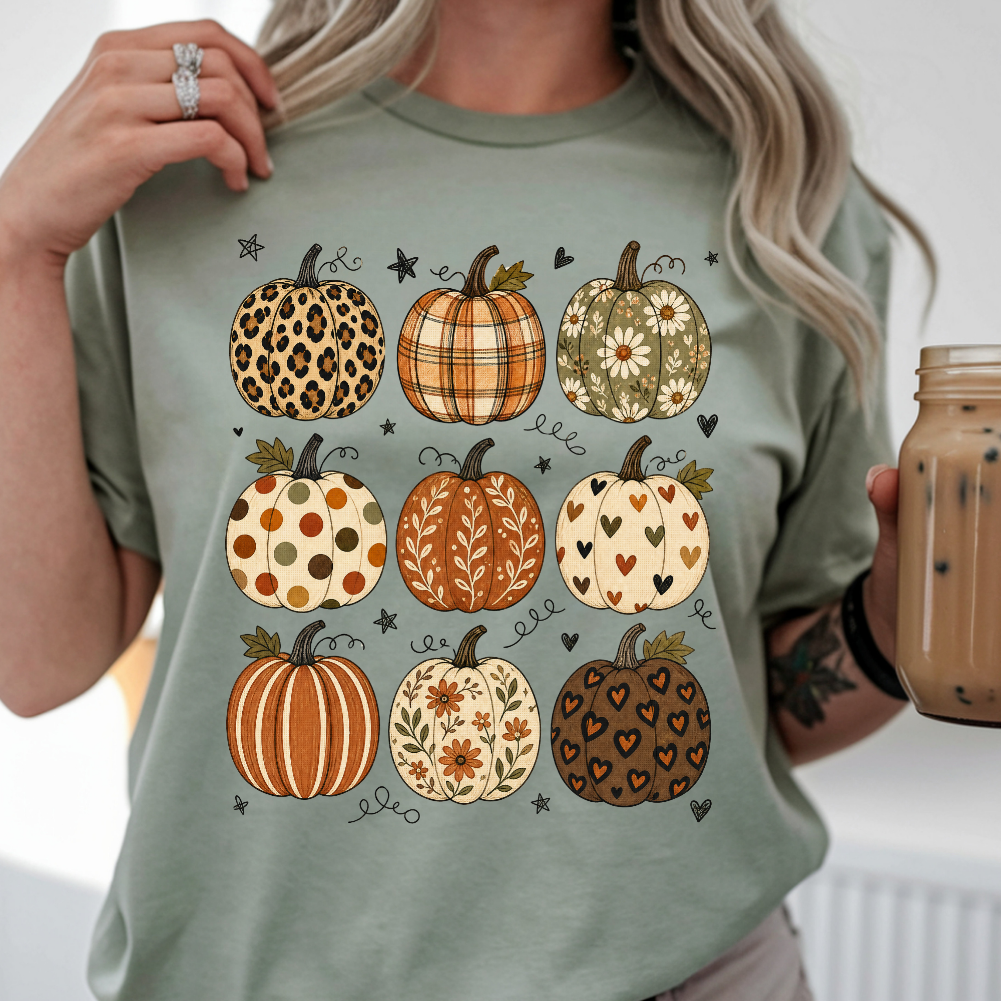 Retro Fall Harvest Tee for Women, Pu …