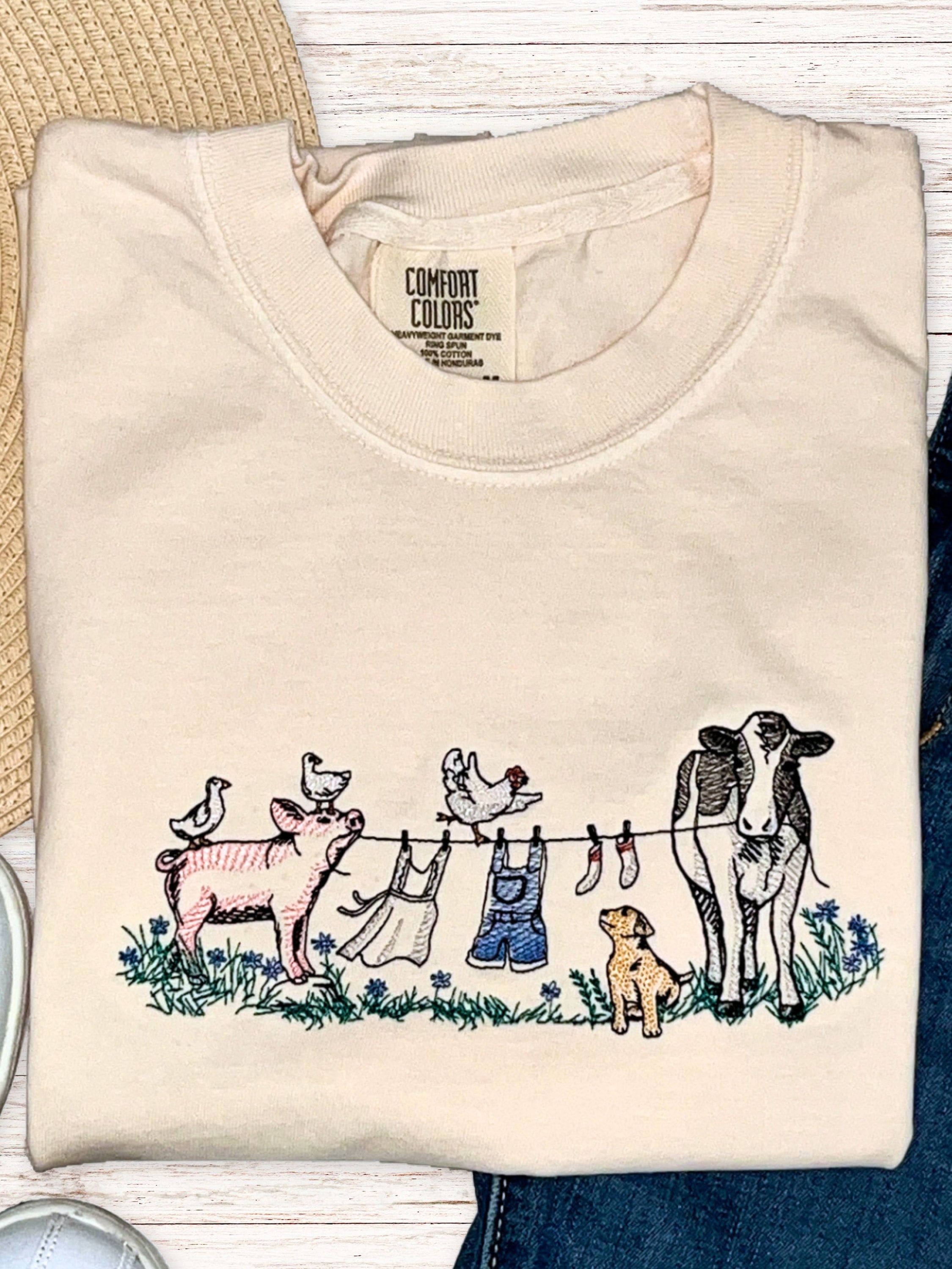 Cottagecore Barnyard Animals Shirt C …