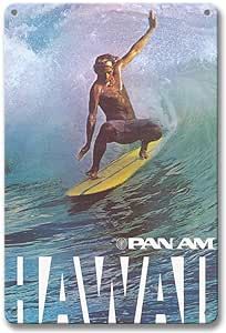 Vintage Surfing Poster, Ocean Wave W …