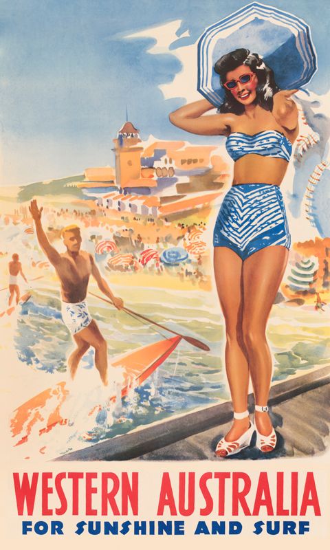 Vintage Australia Travel Poster, Ret …