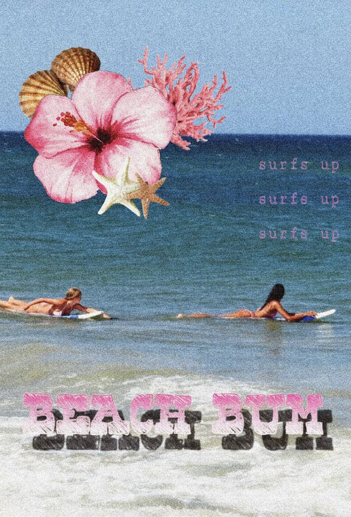 Retro Surfing Poster, Ocean Wave Wal …