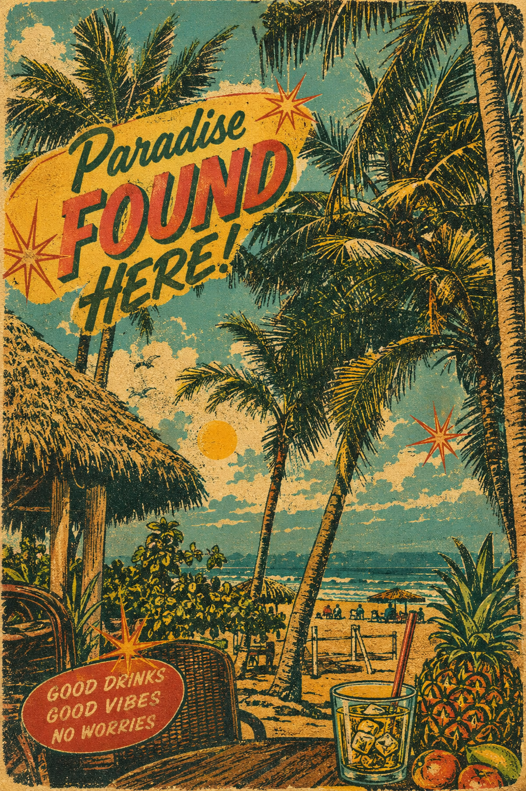 Vintage Coastal Travel Poster, Retro …