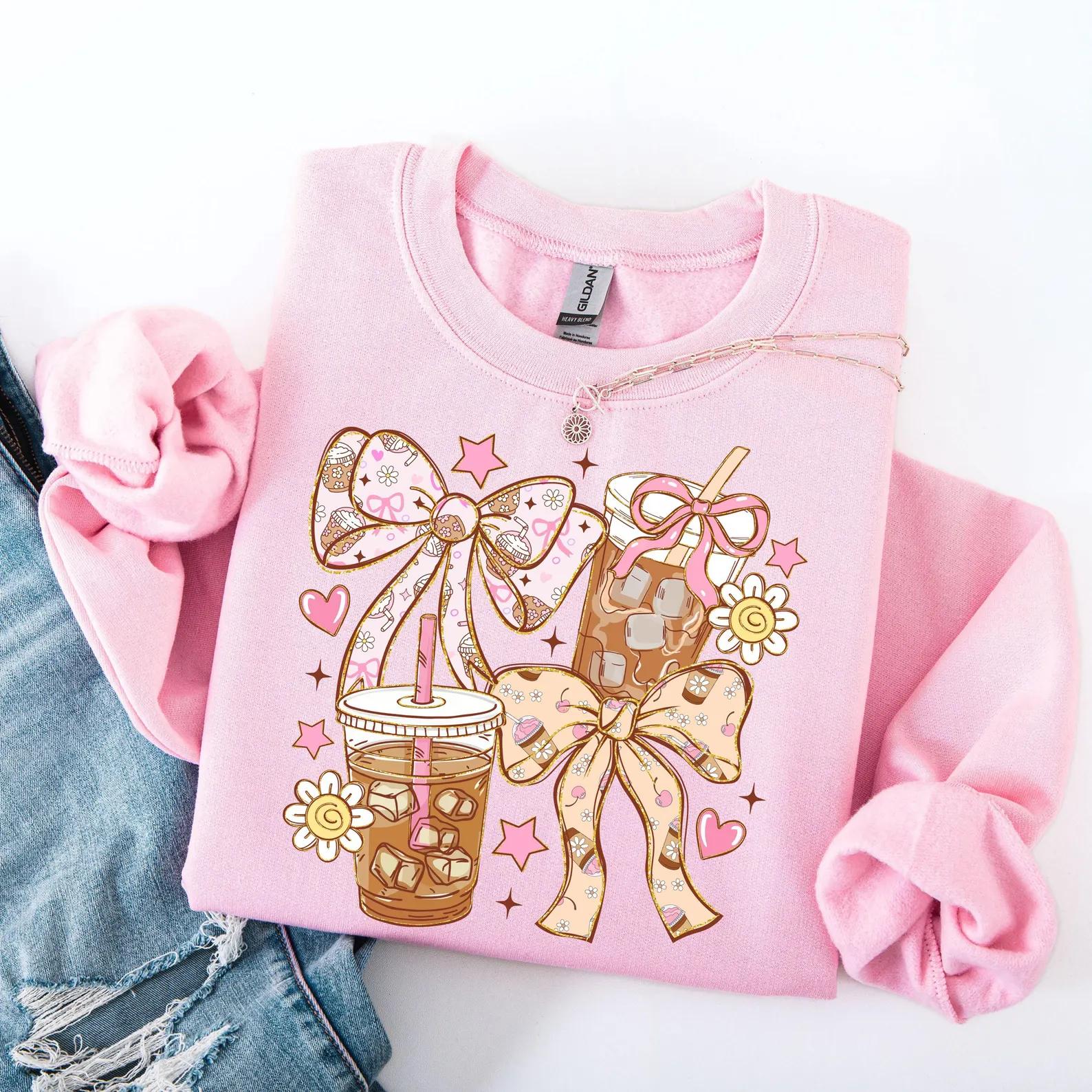 Coquette Iced Coffee Bow Sweatshirt  &hellip;