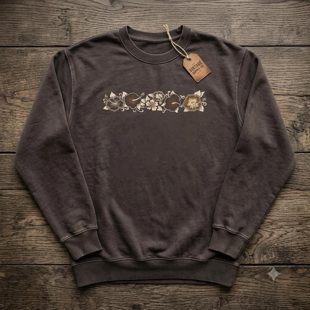 Retro Hawaii Floral Graphic Sweatshi &hellip;