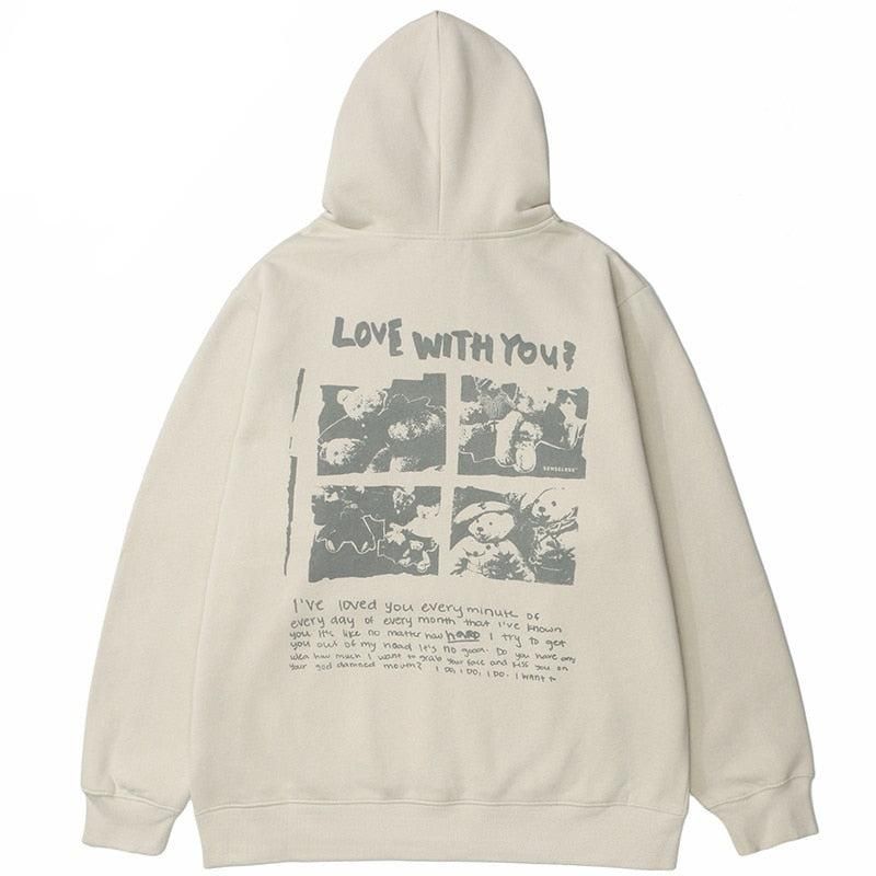 Love With You Hoodie, Letter Print H &hellip;