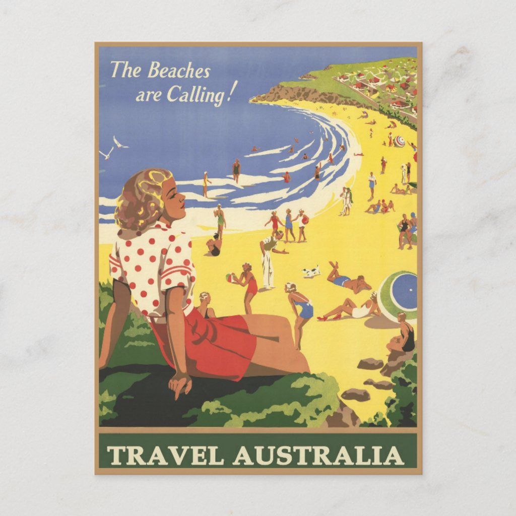 Vintage Australia Travel Poster, Ret …