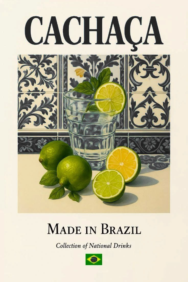 Brazilian Lime Cocktail Poster, Vint …