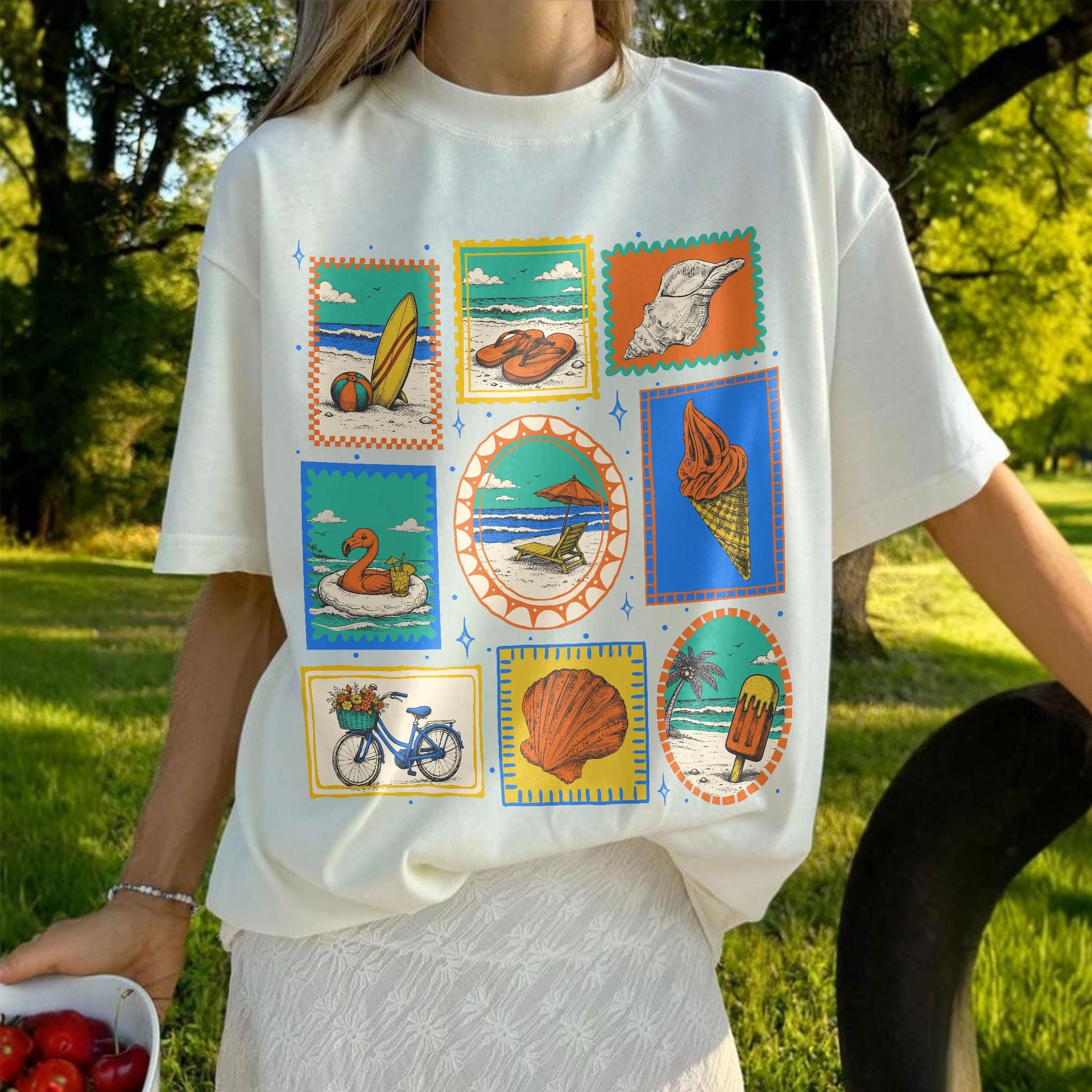 Vintage Beach Summer Shirt, Coastal …