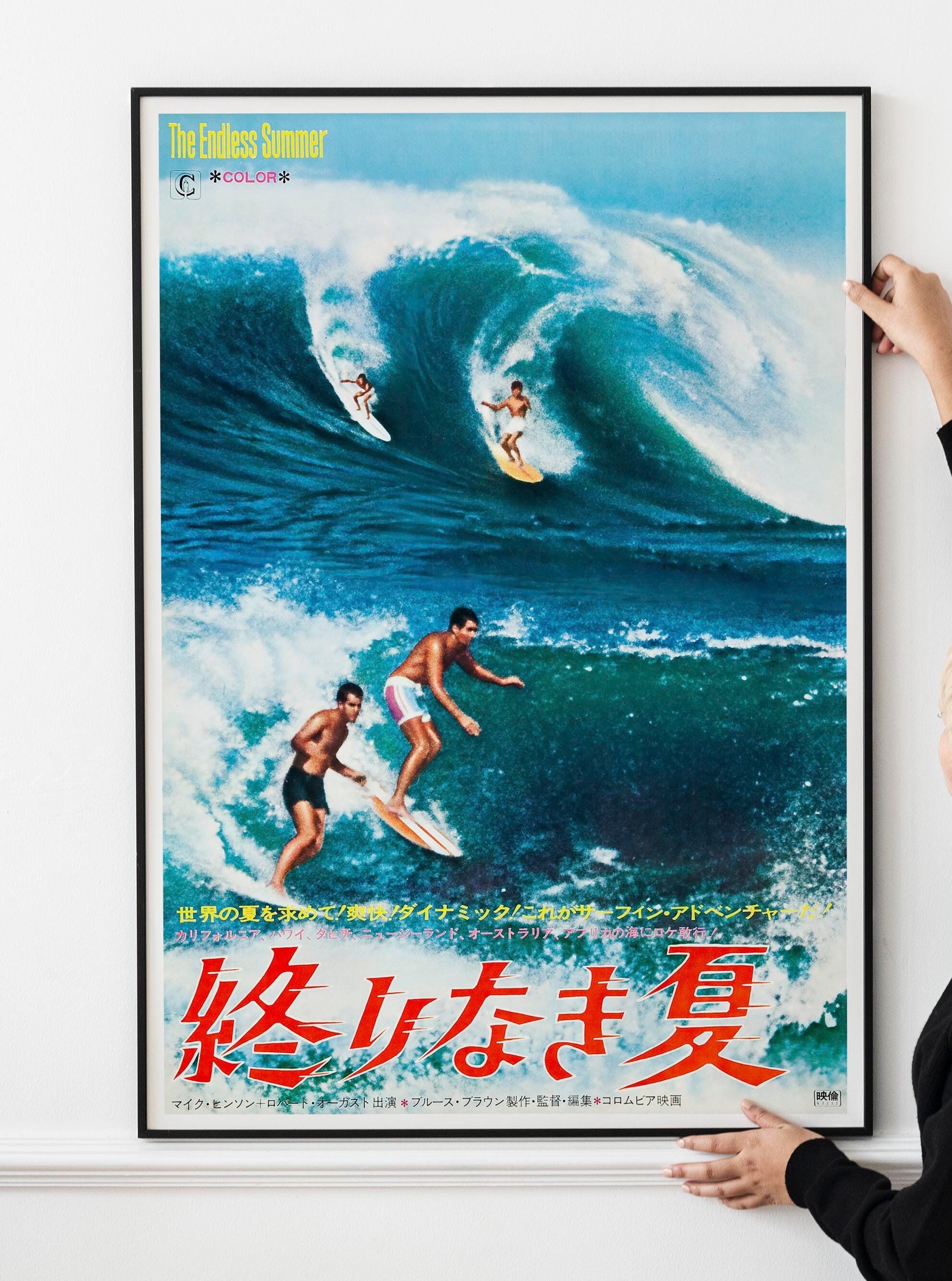 Vintage Surfing Poster, Ocean Wave W …