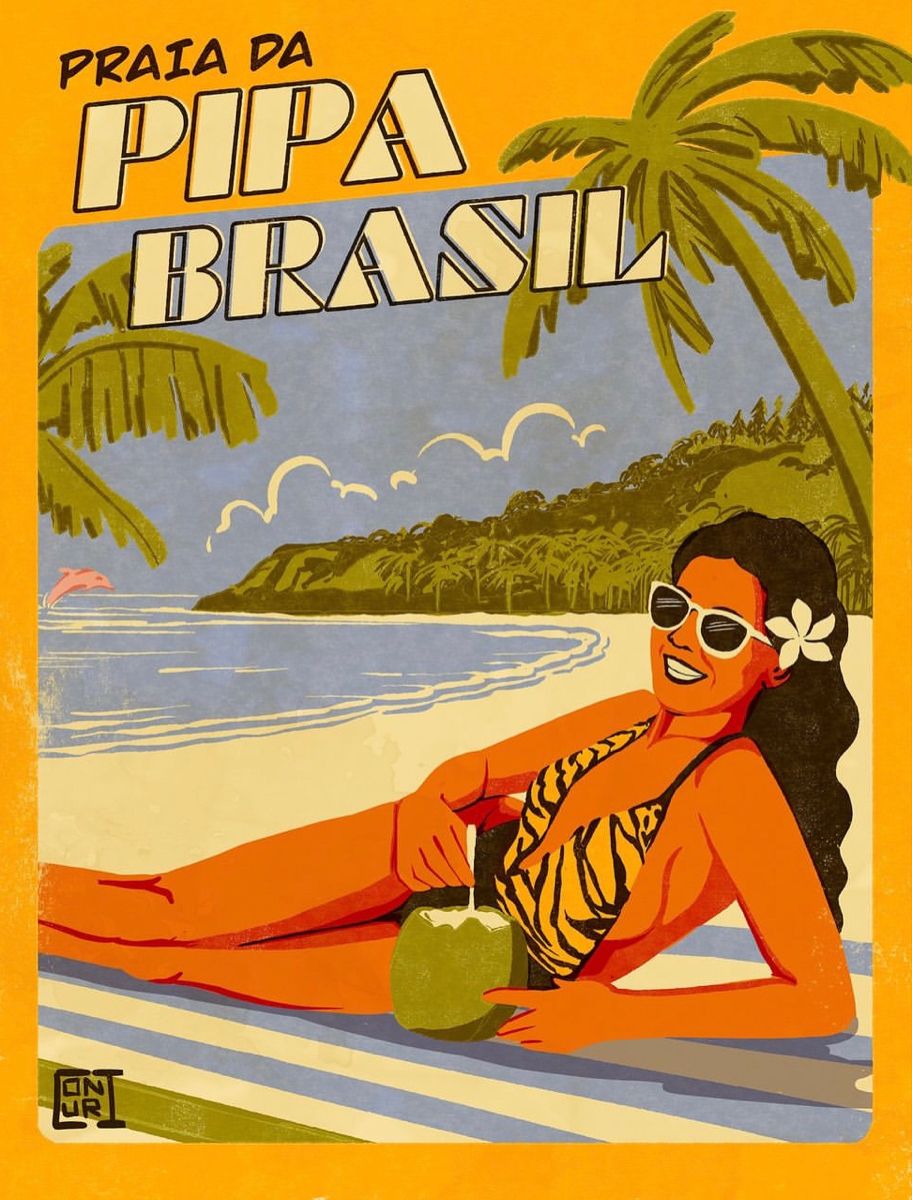Vintage Coastal Travel Poster, Retro …