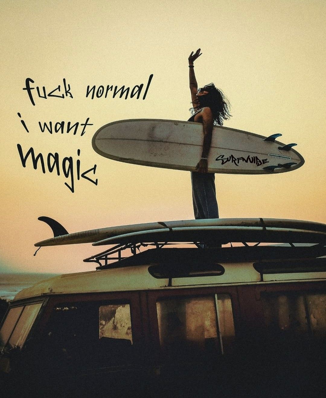 Retro Female Surfer Poster, Ocean Wa …