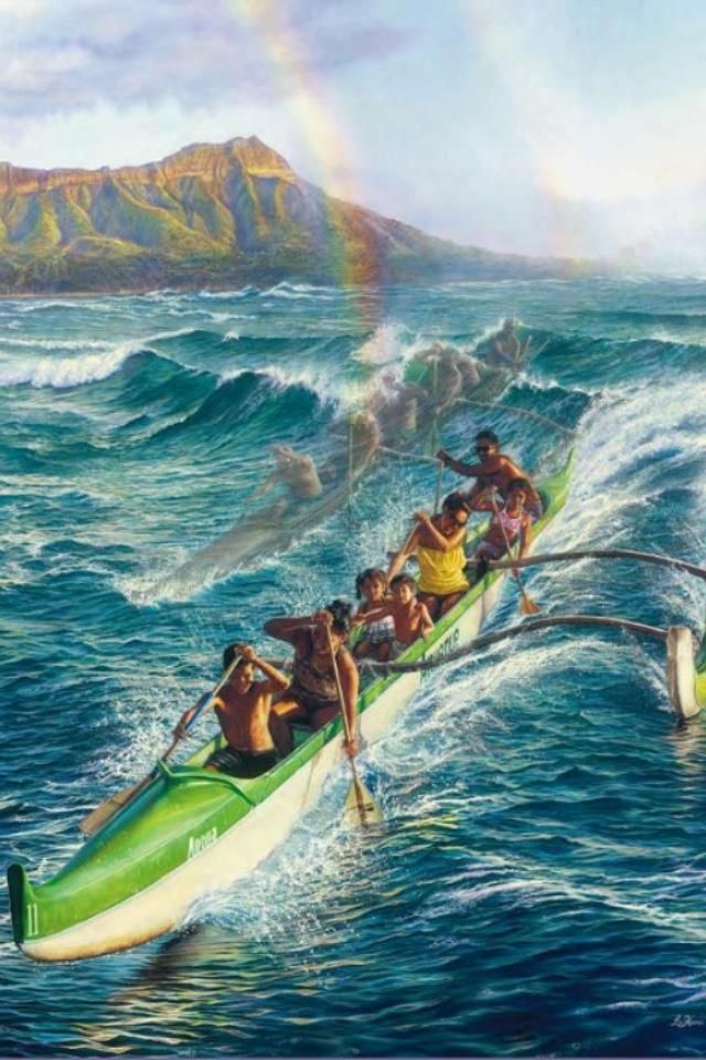 Diamond Head Hawaii Surfing Poster, …