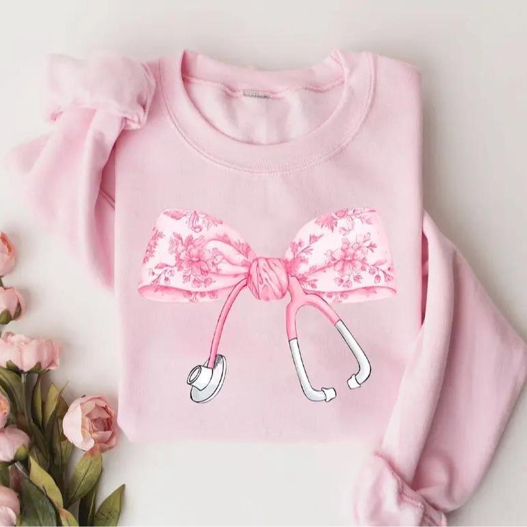 Coquette Pink Floral Stethoscope Bow &hellip;