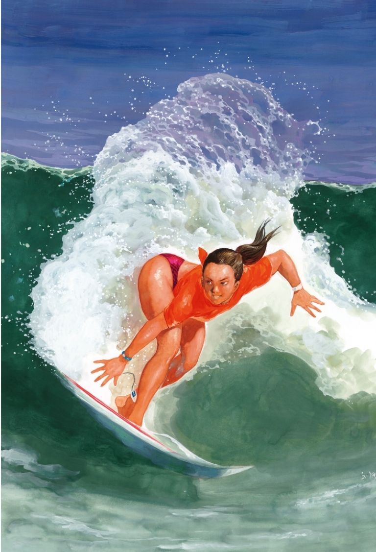 Vintage Female Surfer Poster, Retro  &hellip;