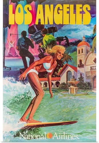 Vintage Los Angeles Travel Poster, R &hellip;