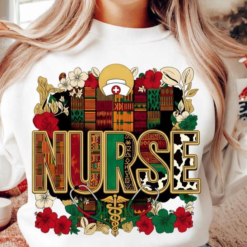 Nurse Black History Floral Sweatshir &hellip;